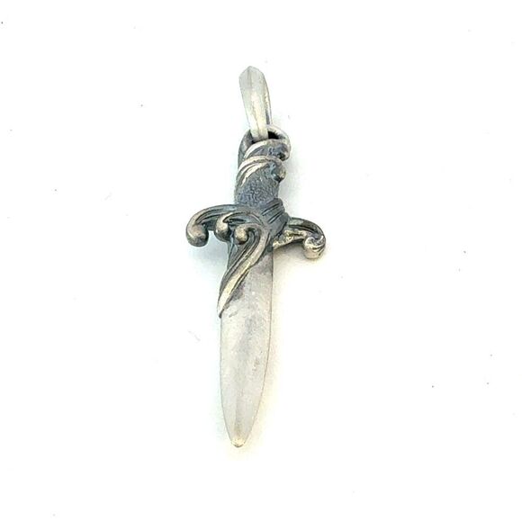 David Yurman Dagger Amulet Pendant Sterling Silver Estate DY699 - Picture 1 of 6